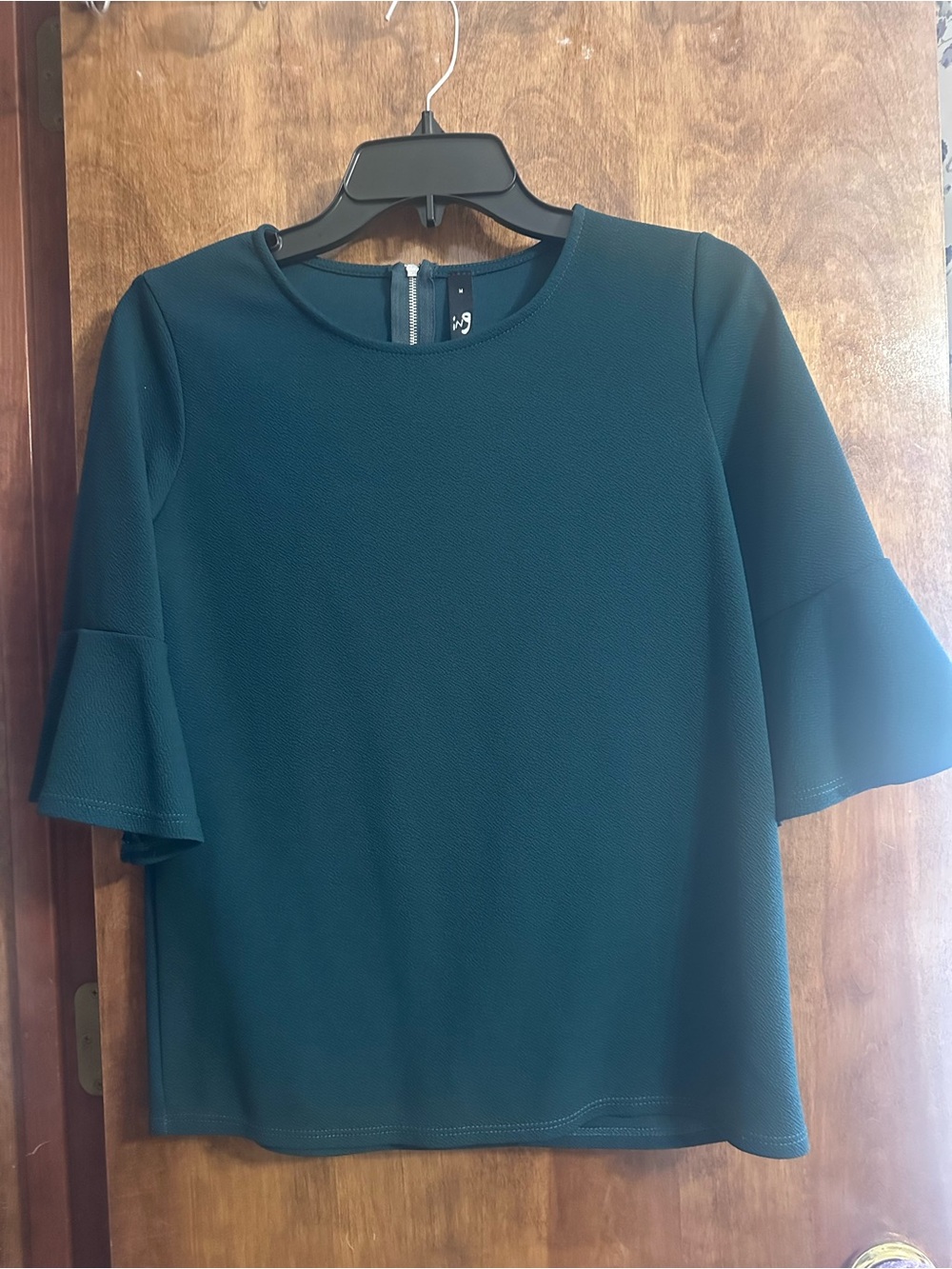 Women's Teal Bell-Sleeve Top